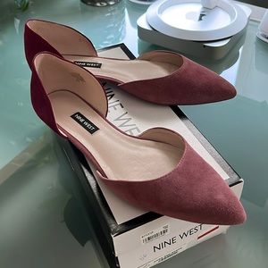 COPY - Suede Dark Red & Mauve Flats